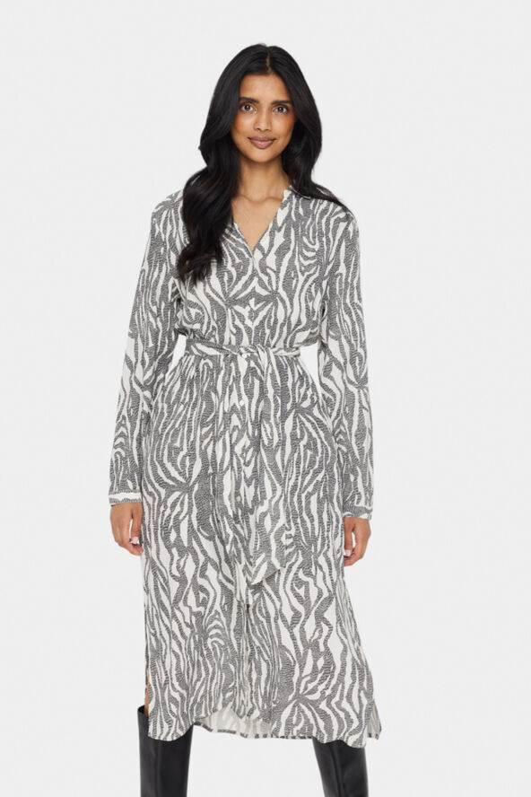 Saint Tropez BlancaSZ LS Dress Black zebra graphic