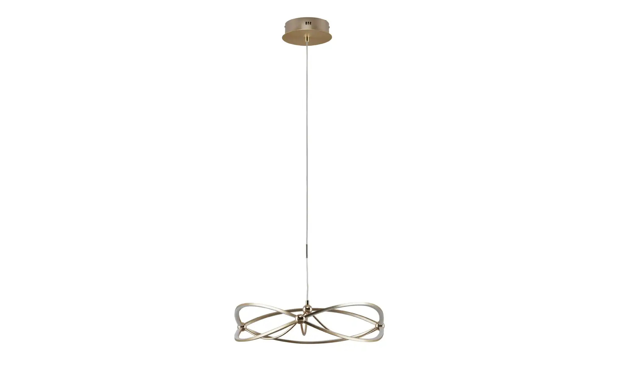 Trio LED-Pendelleuchte messing matt, geschwungen
