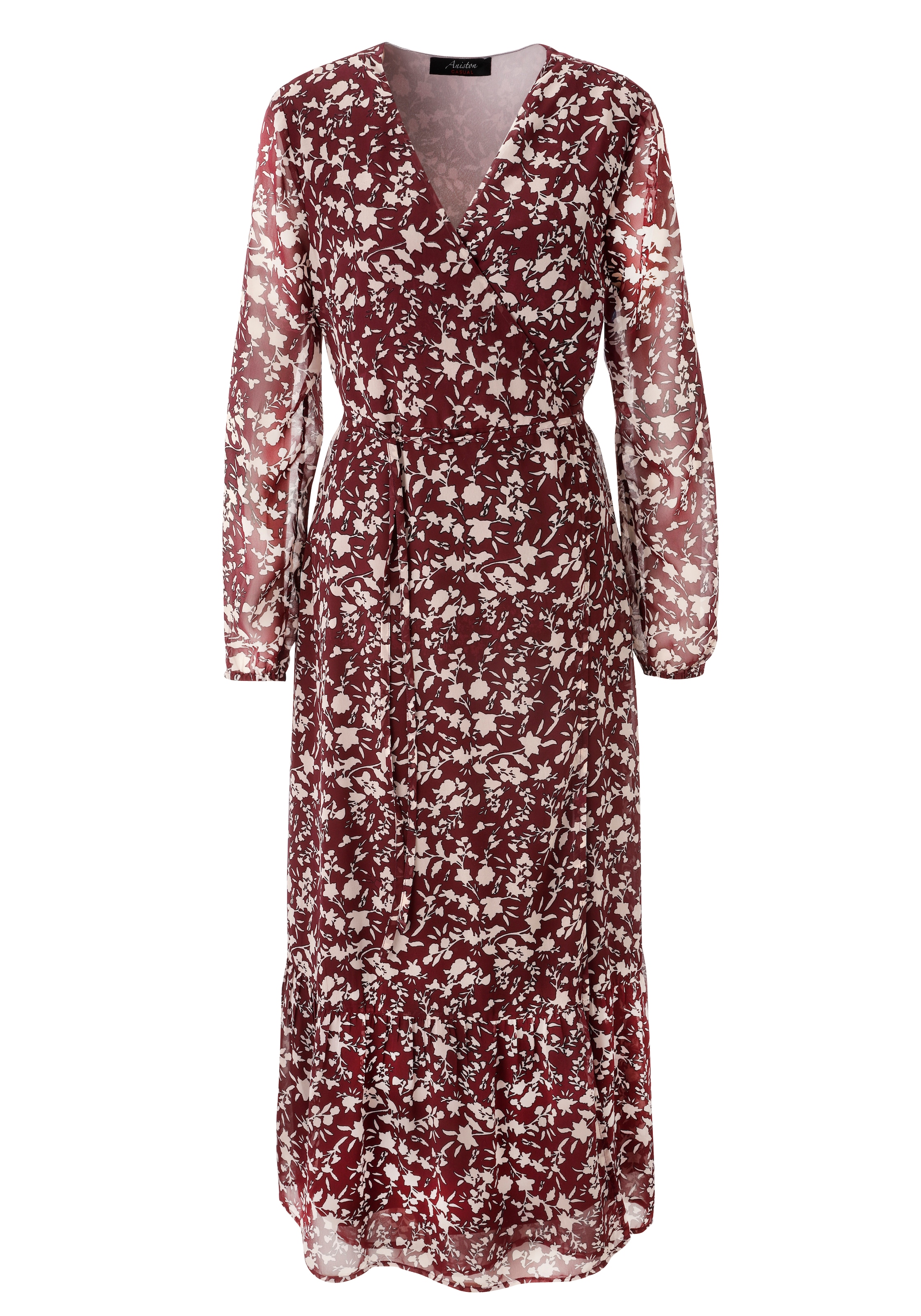 Aniston CASUAL Wickelkleid mit grafischen Blumendruck - jedes Teil ein Unikat - NEUE KOLLEKTION
