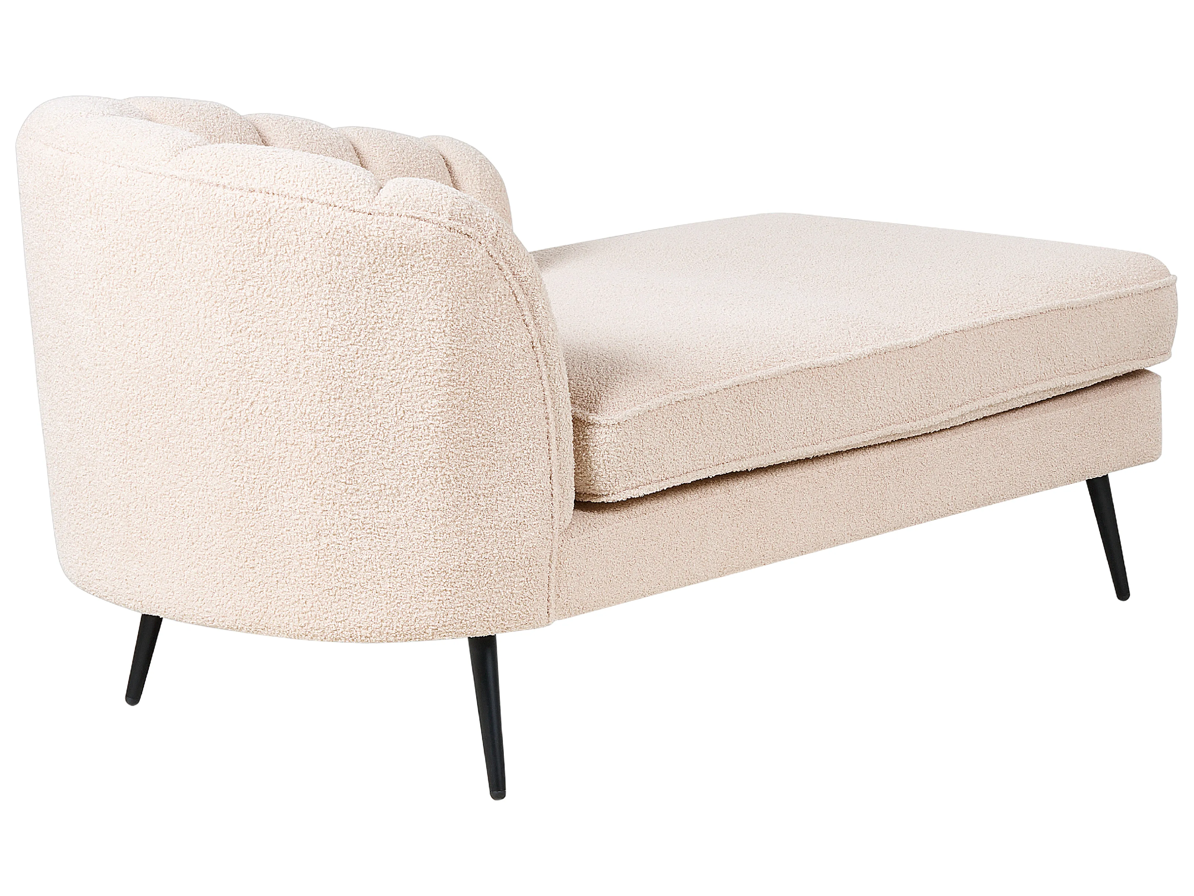 Linkszijdige chaise longue ALLIER Bouclé Lichtbeige