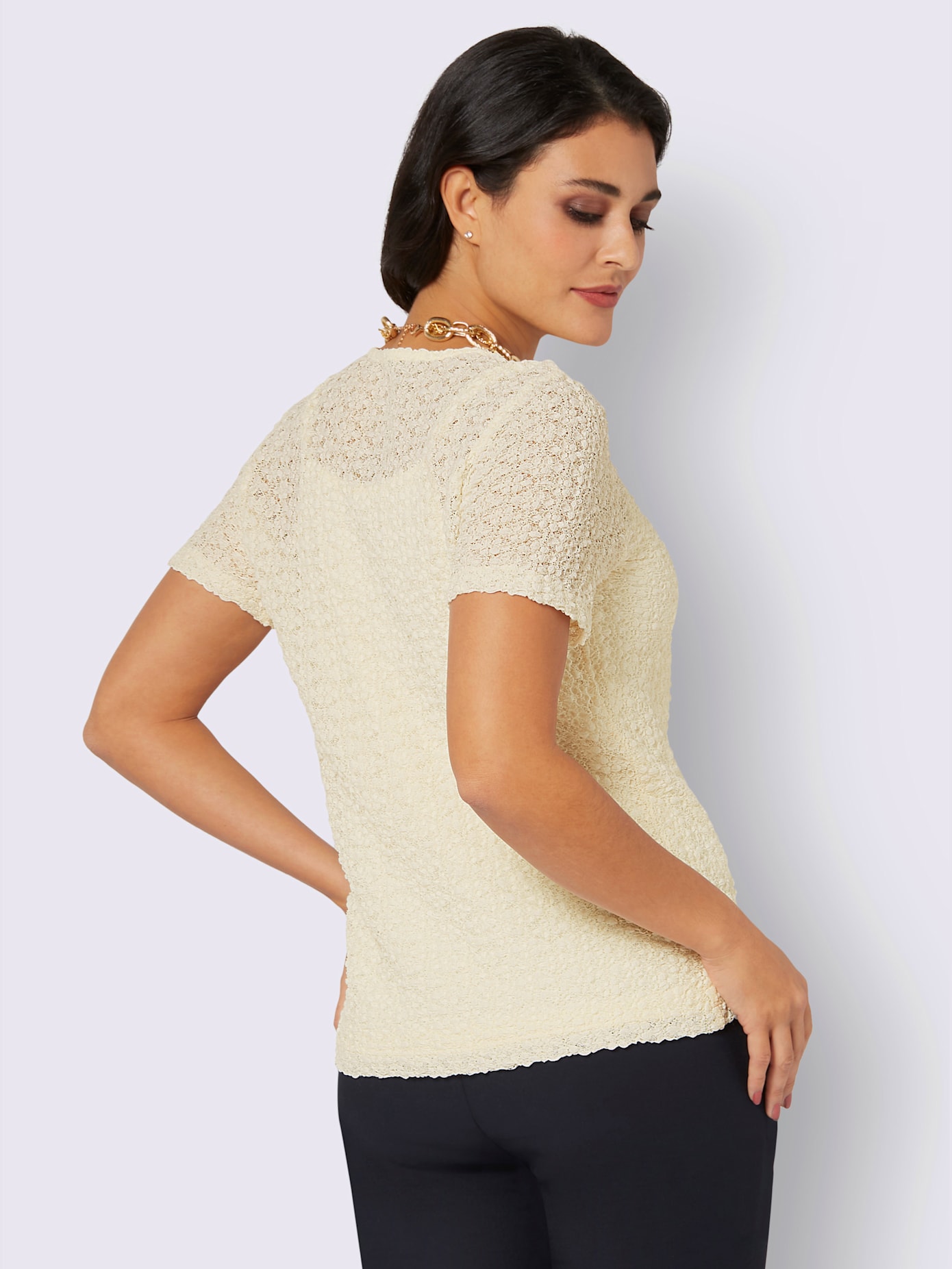 T-shirt dentelle élastique