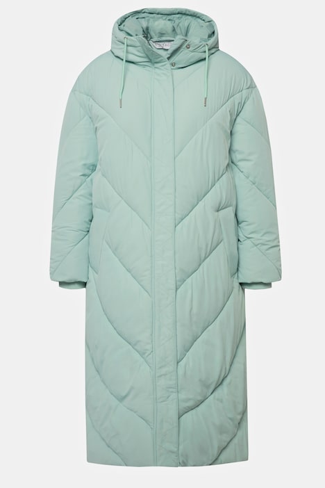 Steppmantel, oversized, Kapuze, Langarm