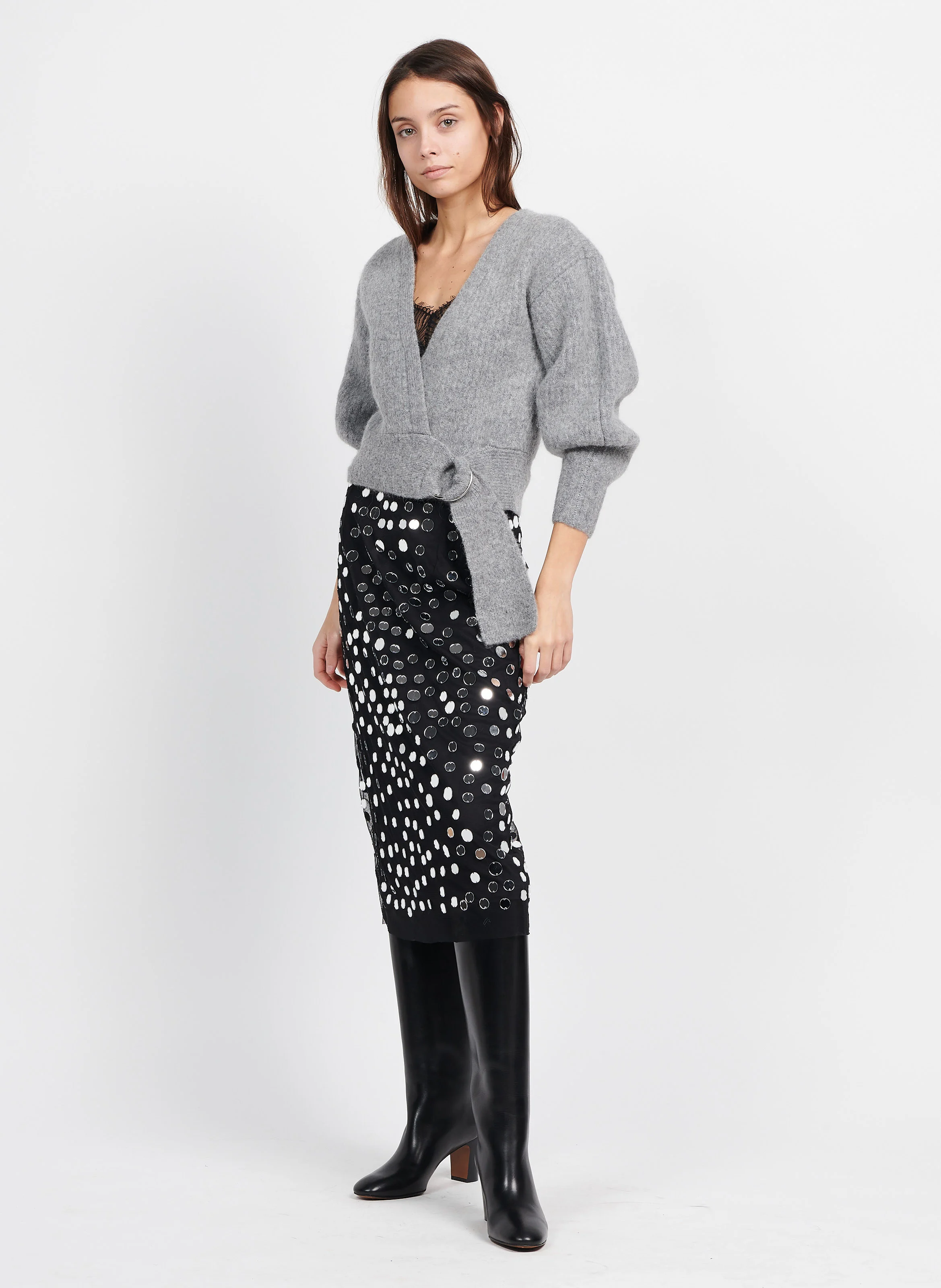CRESCENT - Jupe courte droite | Noir