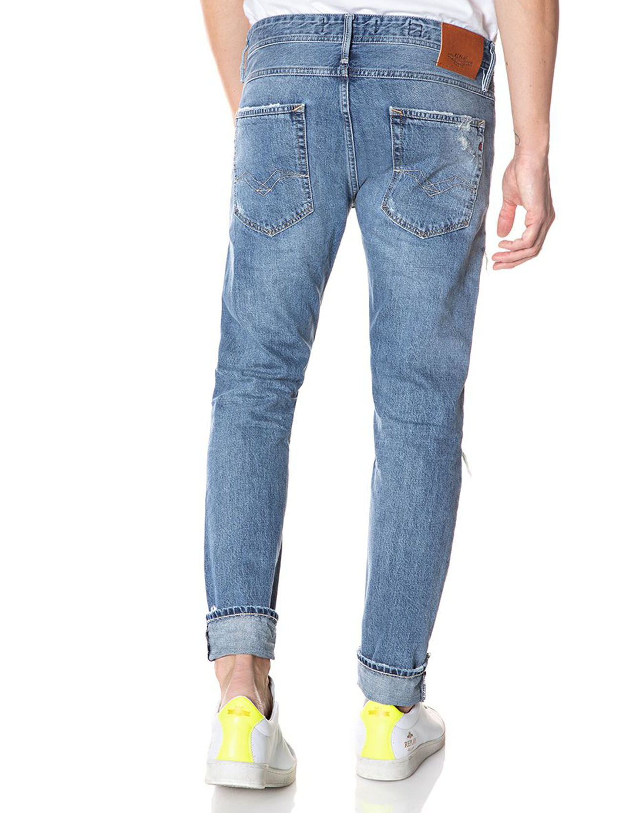 Replay Jean Slim 100% Coton Bio Broken Eged Willbi bleu moyen