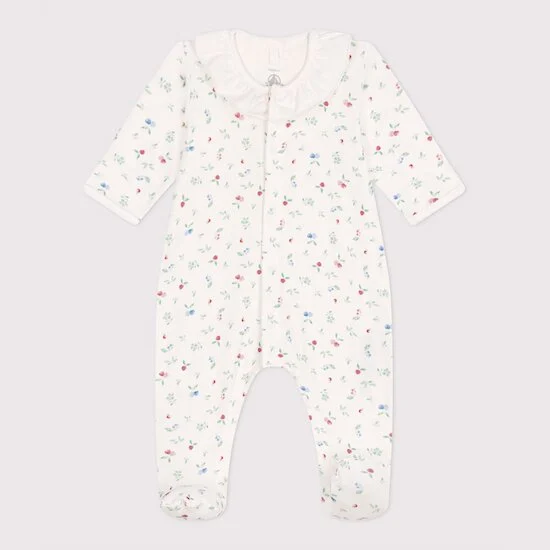 Pyjama en coton à col fleuri   de               Petit Bateau