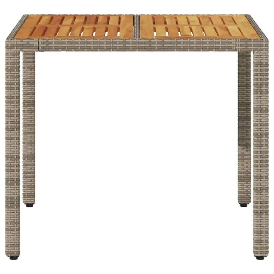 vidaXL - Tuintafel - Grijs - Poly rattan - 90 x 90 x 75 cm