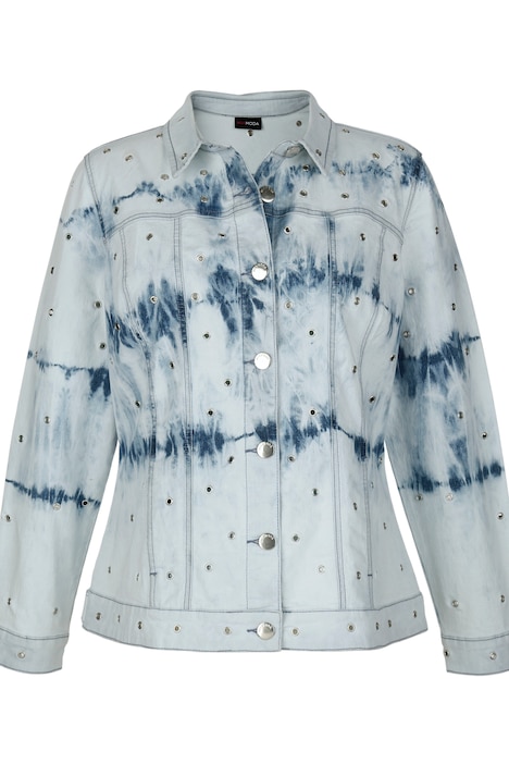 Jeansjacke, Batik, Ziernieten, Langarm
