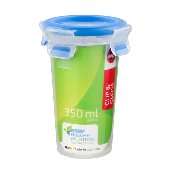 Boîte ronde Clip & Close bleu 0,35 L Emsa