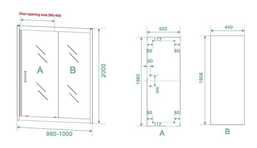 Mueller Manhattan douchecabine 100x100cm met schuifdeur en anti-kalk zwart mat