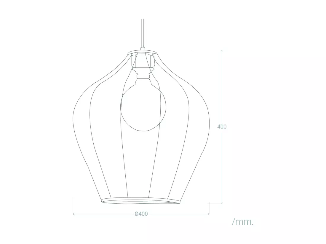 Suspension Métal et Tissu Yara Blanc