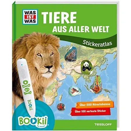 BOOKii® Was ist was - Stickeratlas: Tiere aus aller Welt