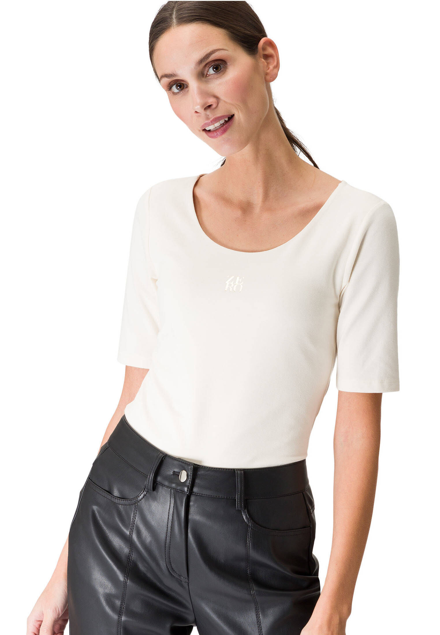 zero| Damen Shirt mit Logodruck