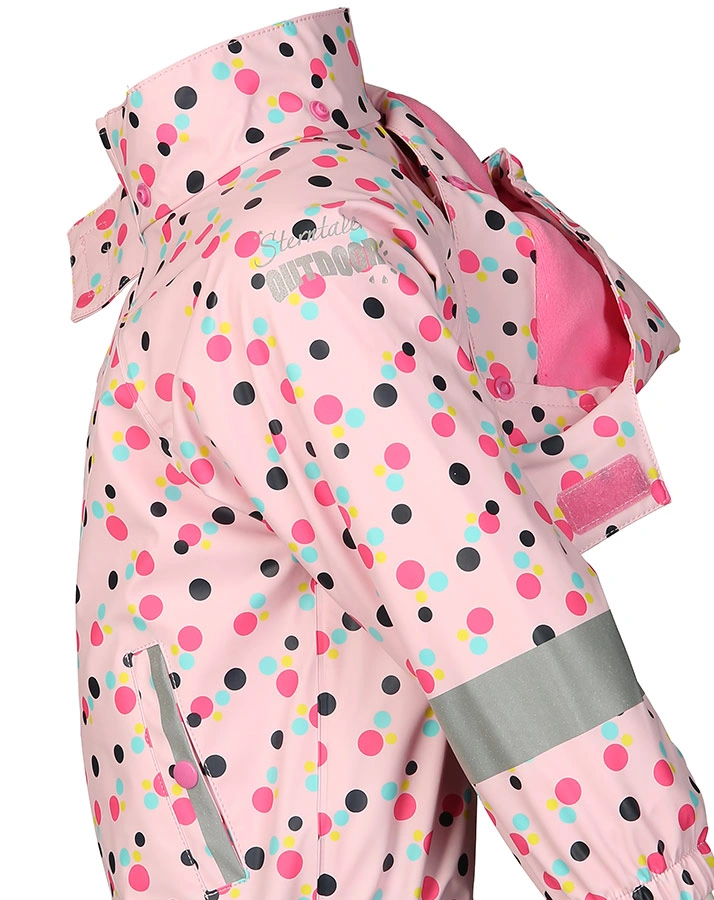 Regenjacke PUNKTE mit Innenfleece in hellrosa