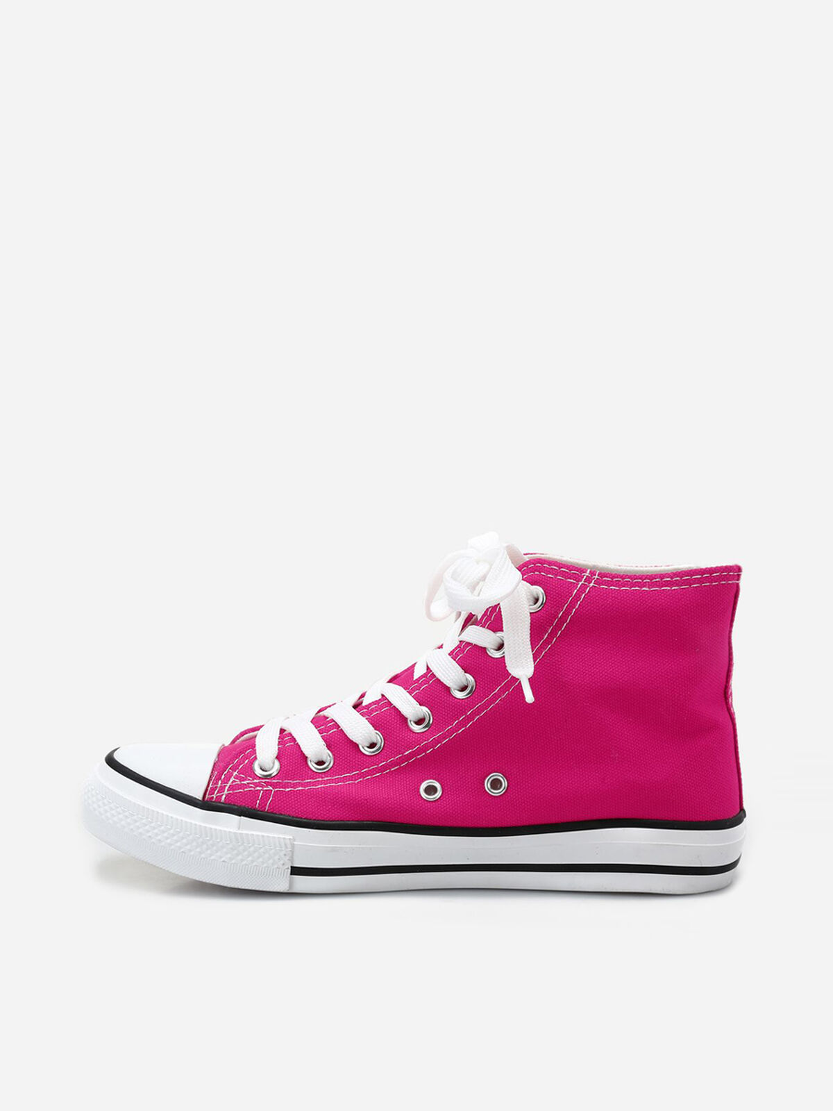 Tennis en toile à lacets- Fuchsia