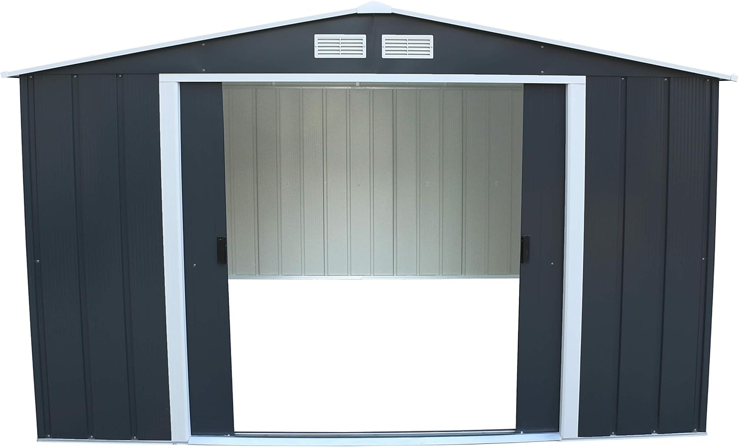 Duramax ECO 10 x 12 (11.03 m²) Metallgerätehaus, feuerverzinktes Metall gerätehaus - Geräteschuppen, verstärkte Dachkonstruktion, wartungsfreier und wetterfester Metallschuppen, Anthrazit