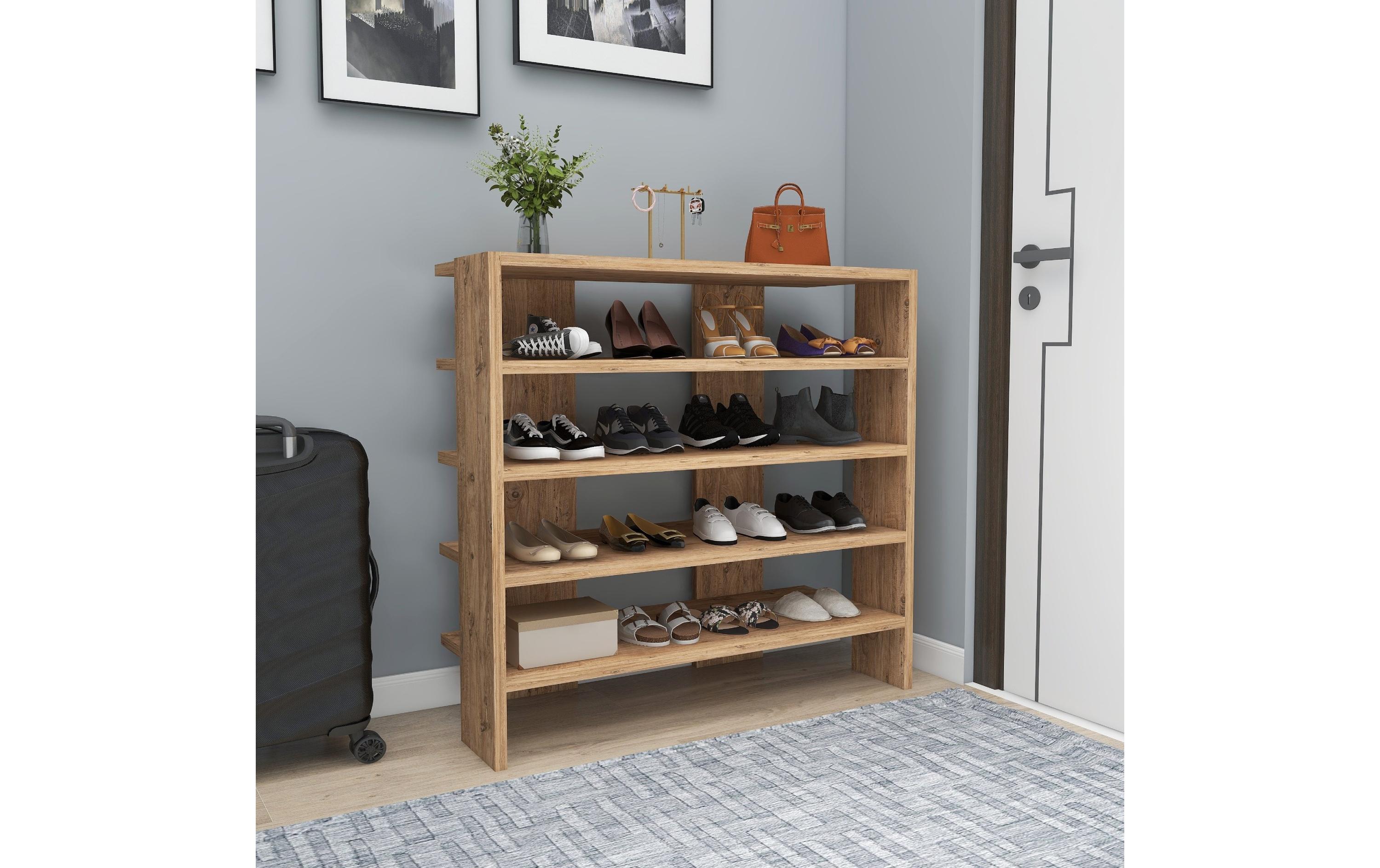 Schuhregal Sargel – Atlantische Kiefer 75.6 x 72 cm, BraunHochwertiger Schuhschrank