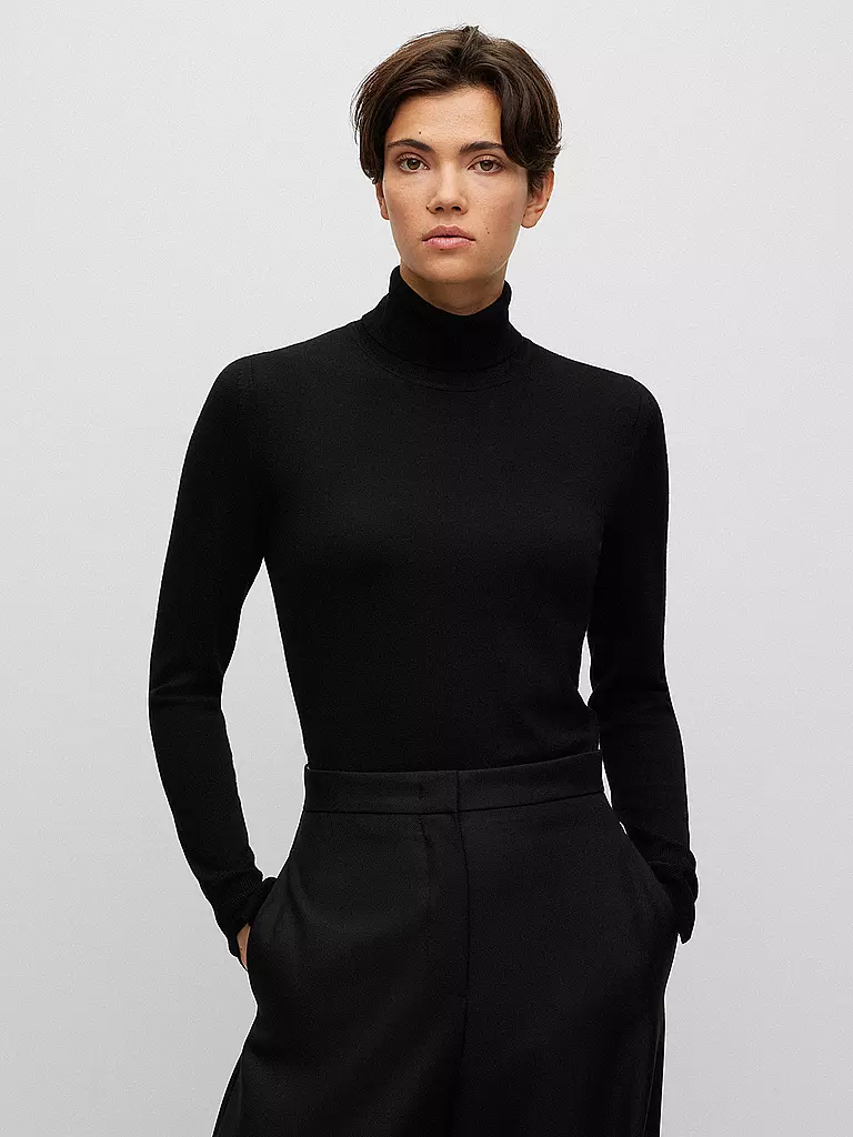 BOSS Rollkragenpullover FASECTA schwarz