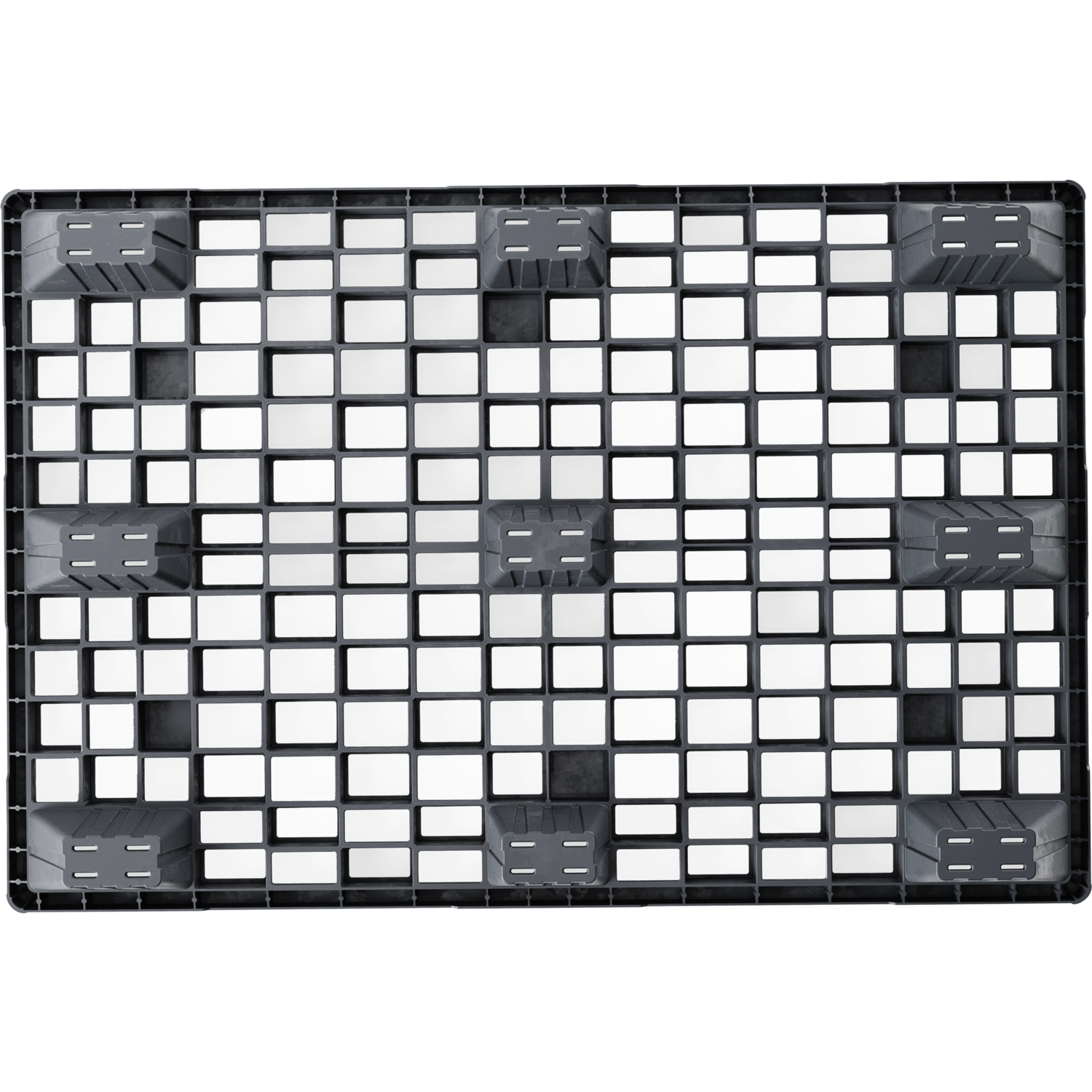 Pallet, gerecycled HDPE, 120x80x15.3cm, zwart