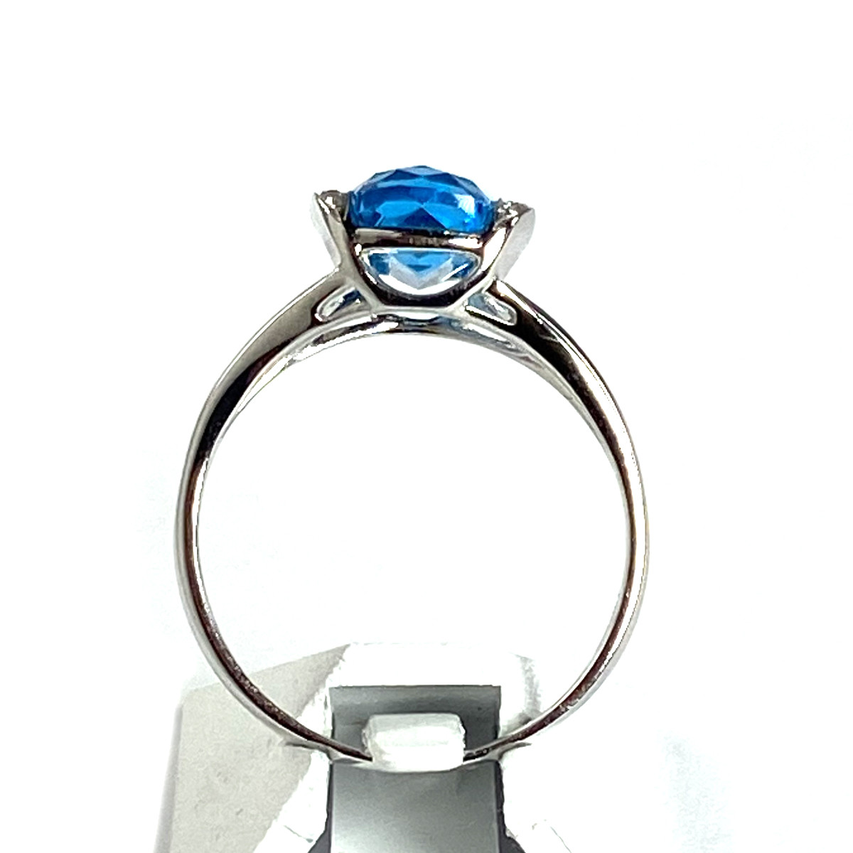 Bague d'occasion or 750 blanc topaze diamants
