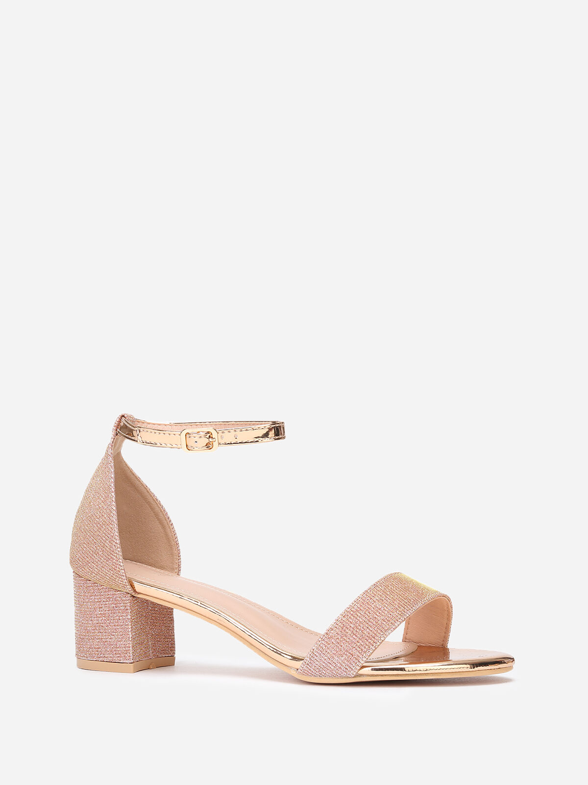 Sandales vernies et pailletées grandes tailles- Doré rose