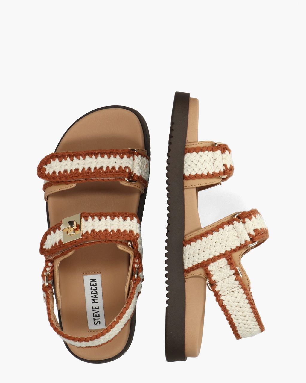 Steve Madden Mona-m Roomwit/Cognac Damessandalen