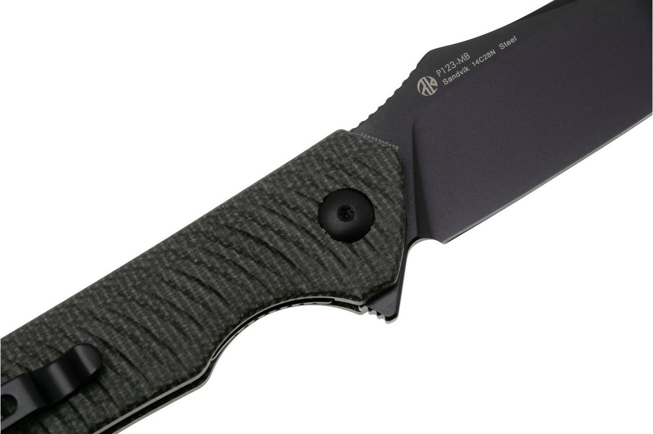 Ruike P123-MB PVD 14C28N, Black Micarta, zakmes
