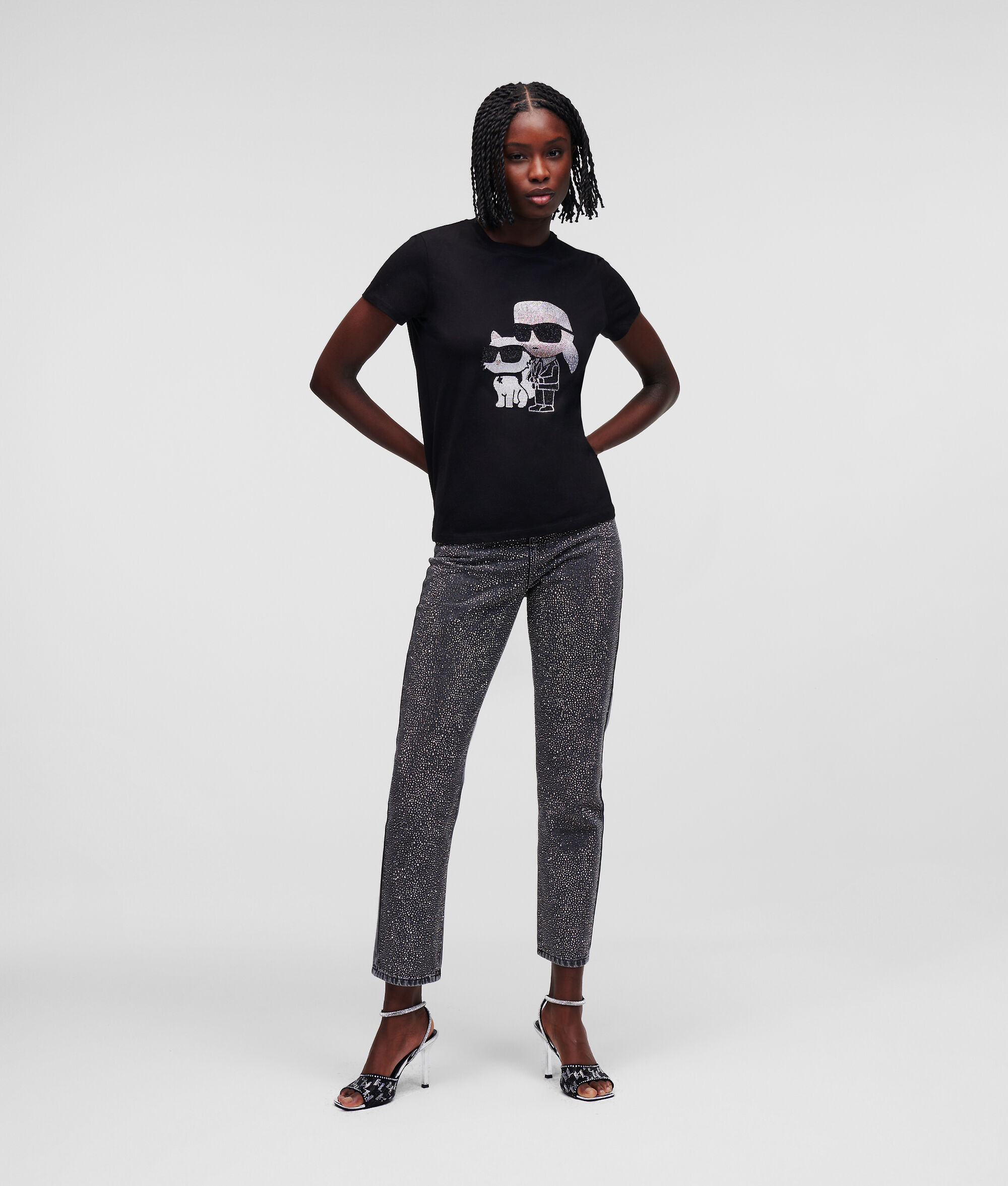 T-SHIRT KARL IKONIK KARL ET CHOUPETTE À STRASS