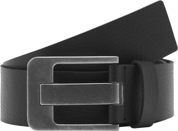 MANGO Wide leather belt Black