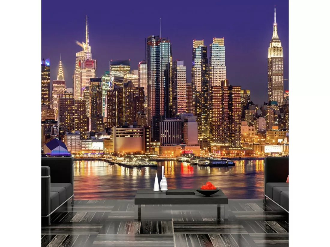 Papier peint ville de nuit de nyc - 350 x 245 cm