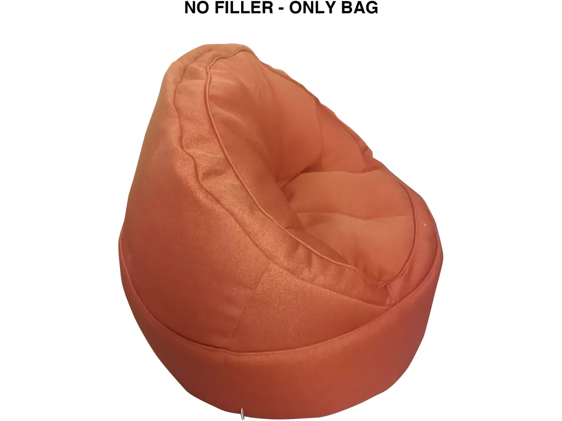 Housse Vide Pouf Poir Polyester Orange Fermeture Éclair 70x75x75