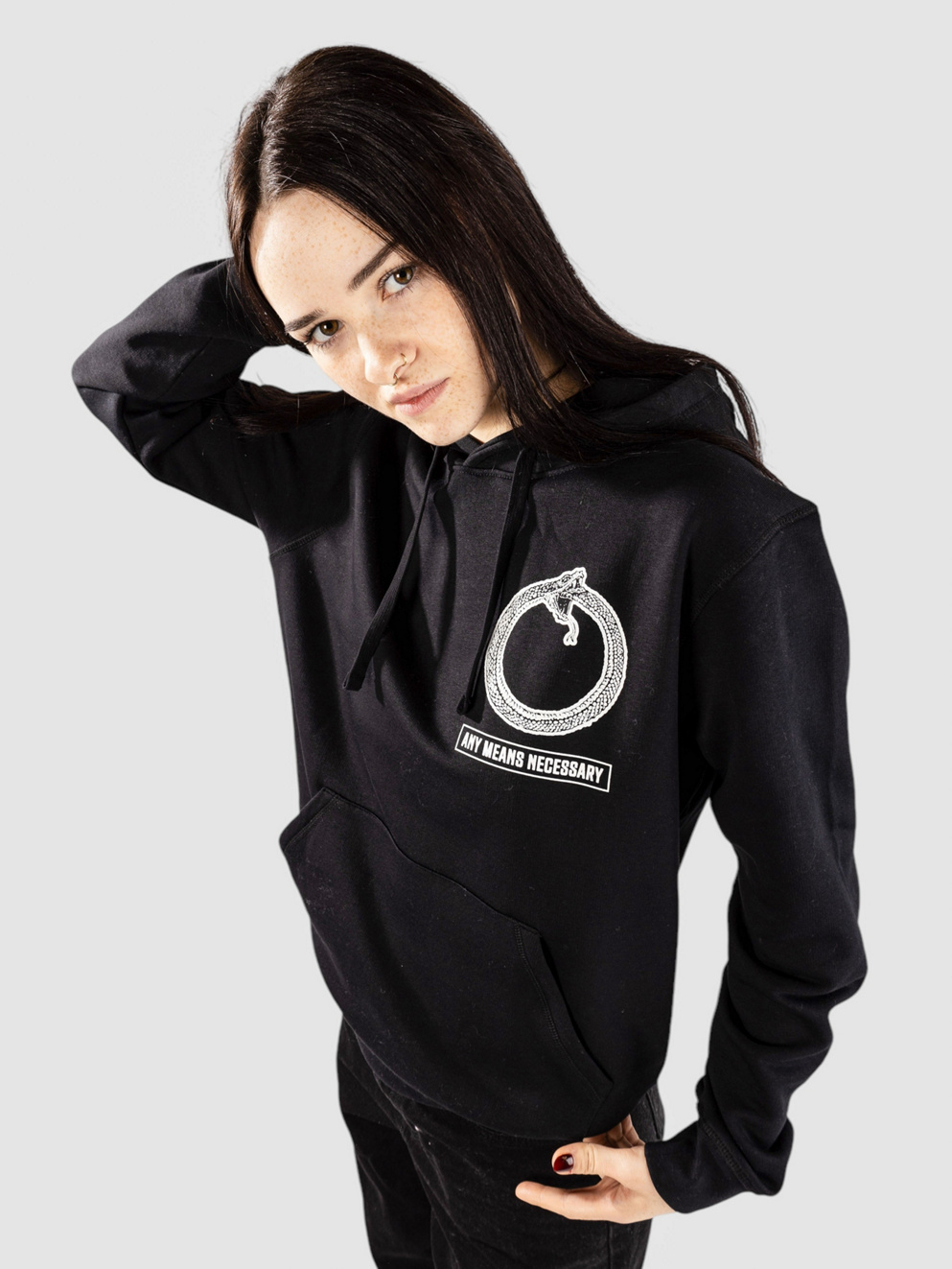 Any Means Necessary The World Hoodie black