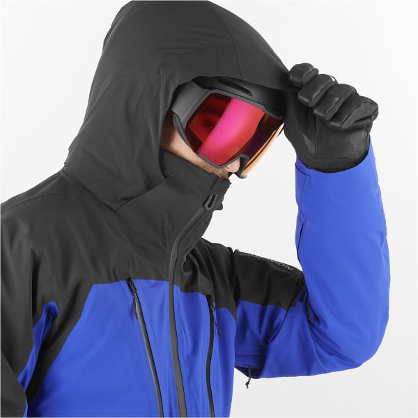 Veste de ski SALOMON BRILLIANT JACKET SURF THE WEB/DEEP BLACK