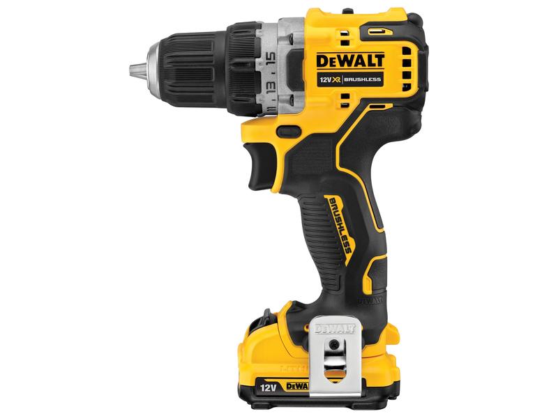 DEWALT Akku-Bohrschrauber 12 V, 2 x 2 Ah Akku, Kit Handlicher Akku-Bohrschrauber mit bürstenlosem Motor