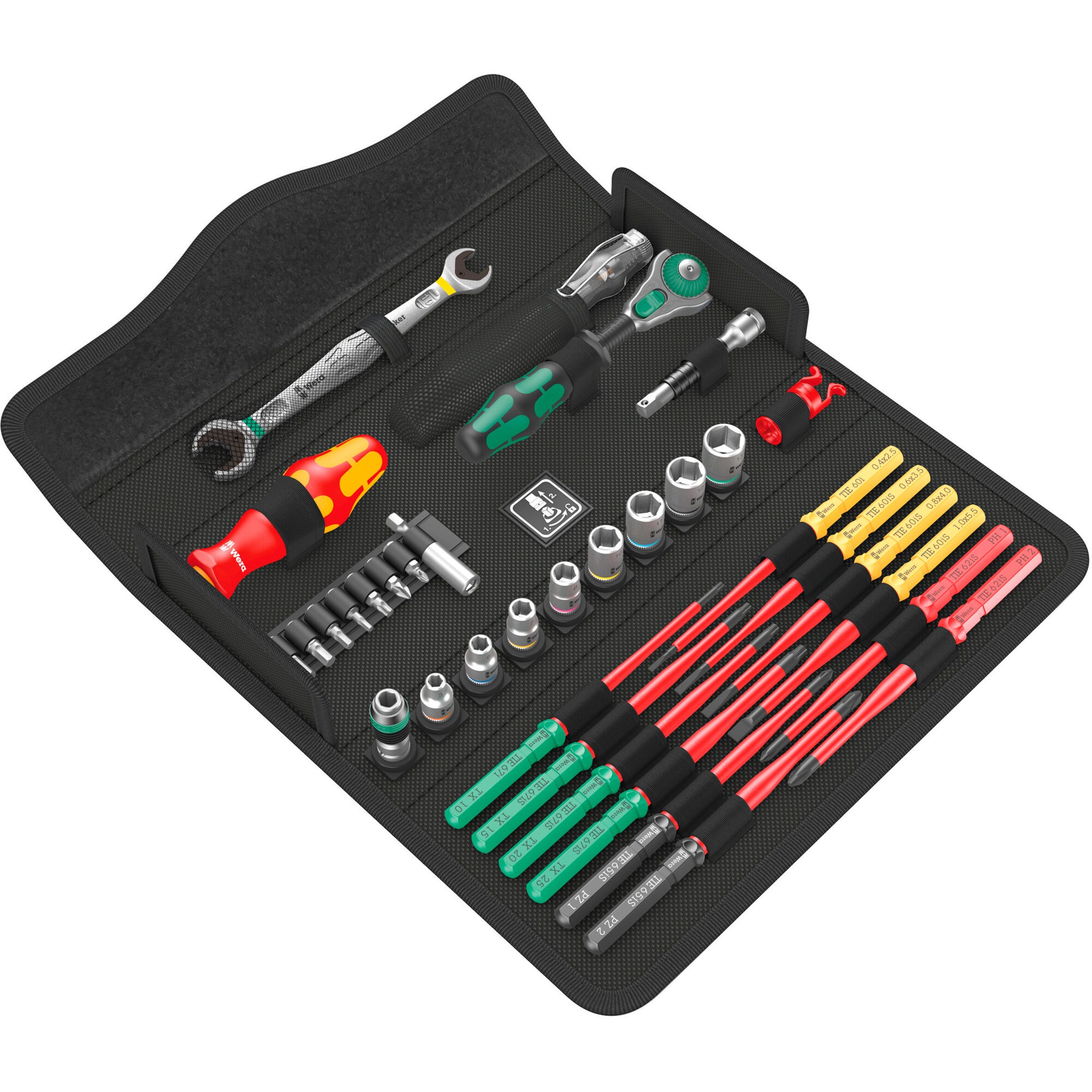 Wera Werkzeug-Set Kraftform Kompakt W1 Wartung, 1/4