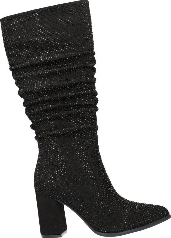 La Strada - Hoge Laars - Zwart - Dames - Met Glittersteentjes