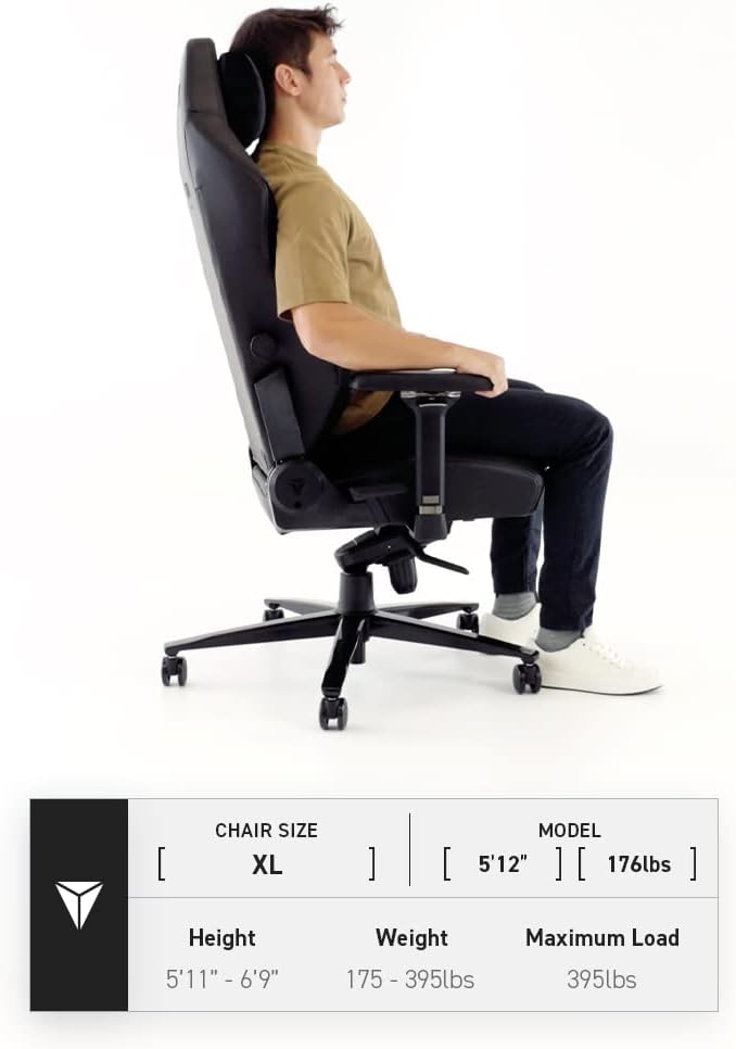 Secretlab Titan Evo Black3 Gaming-Stuhl - Verstellbarer, ergonomischer & belastbarer Stuhl mit 4D-Armlehnen, magnetischem Kopfkissen & Lordosenstütze - schwere Nutzer bis 180 kg - Schwarz - Stoff