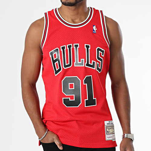 Maillot De Baseball Swingman Road Chicago Bulls Dennis Rodman Rouge