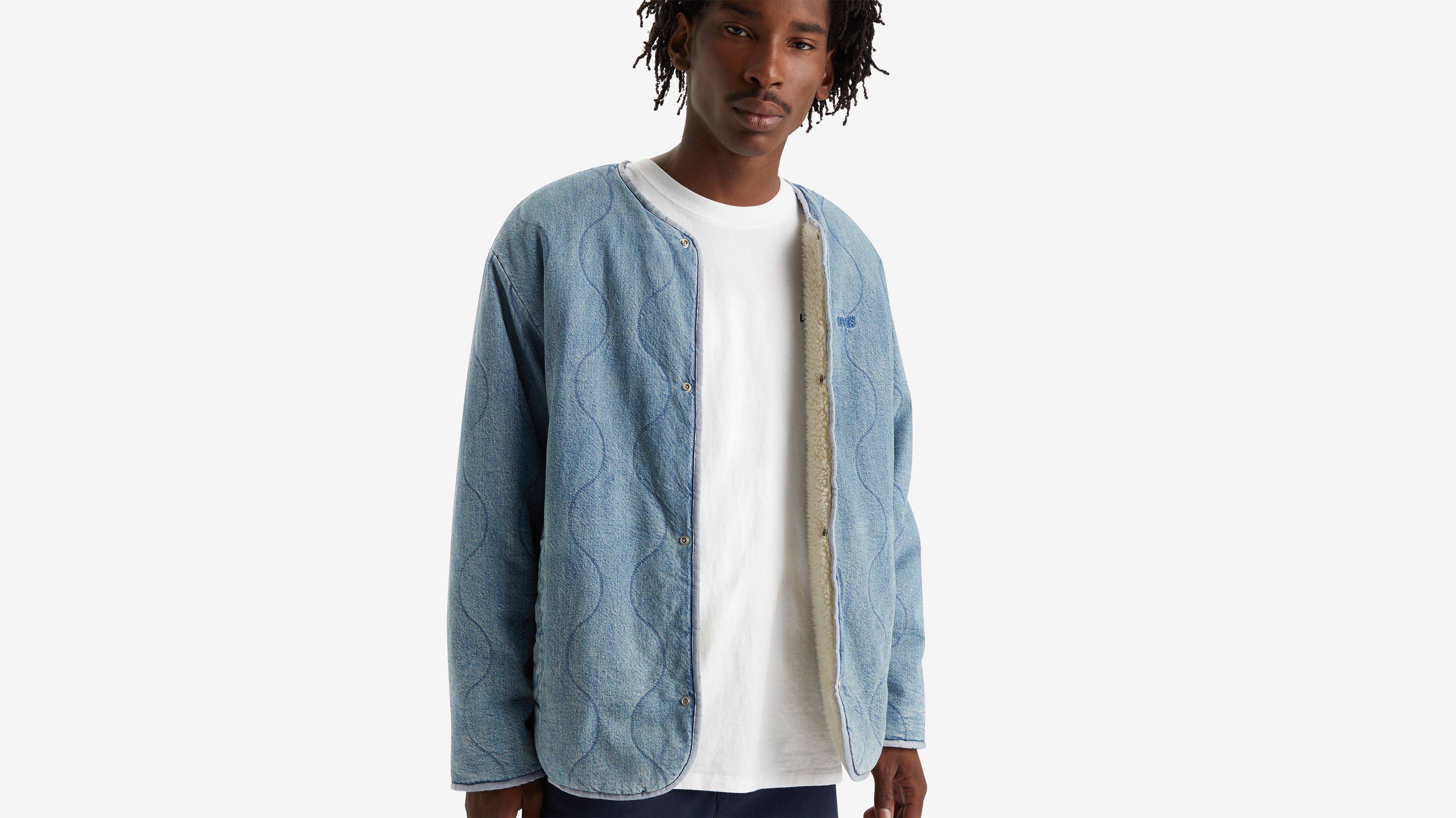 Veste cardigan doublée réversible Abbotts - Funny Faces - Bleu