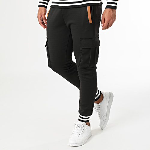 Ensemble Sweat Capuche Et Pantalon Jogging 0138 Noir Camel