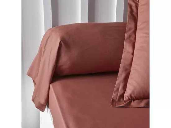Taie de traversin - 45 x 185 cm uni - Terracotta