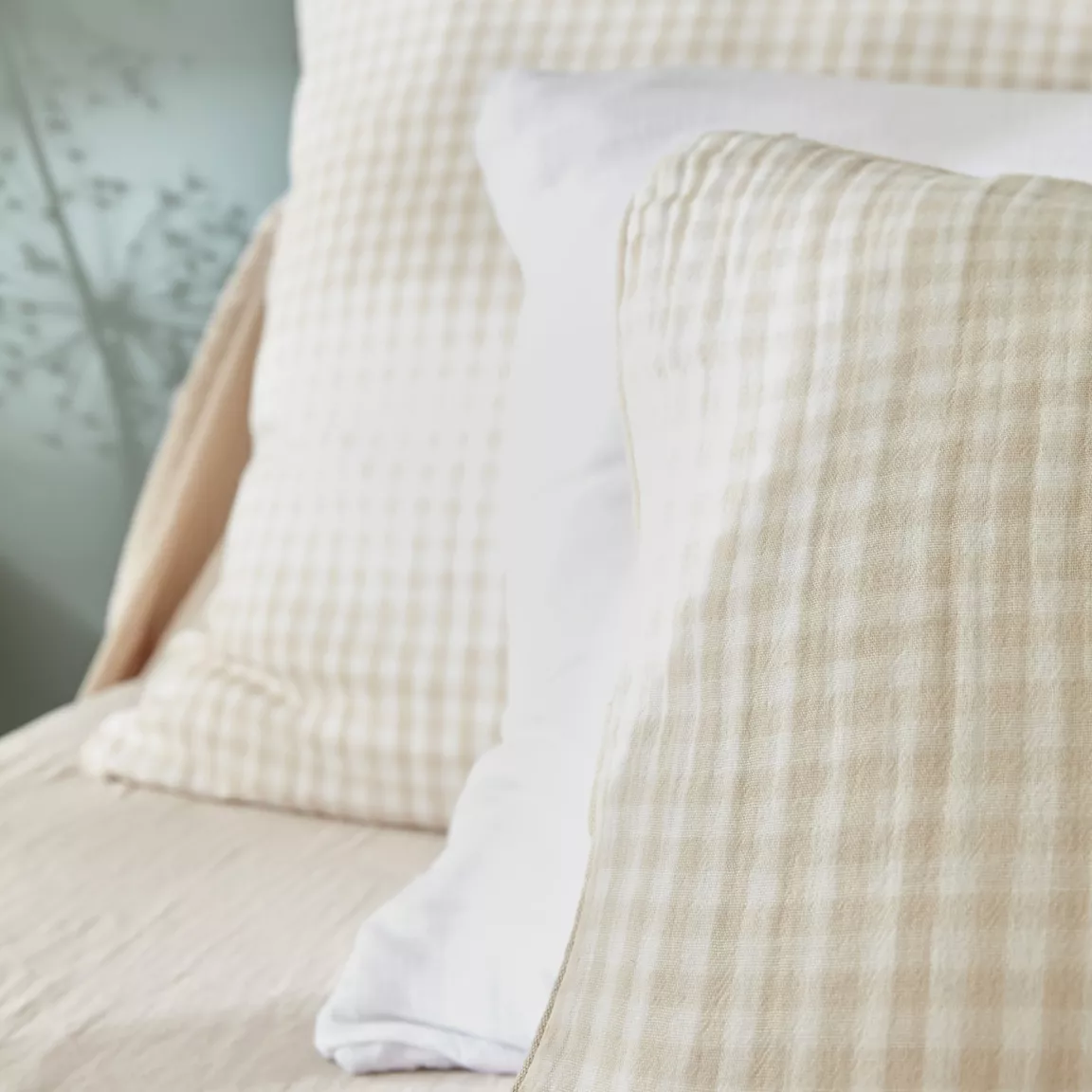 Coussin carré gaze de coton (45 x 45 cm) Vickie Beige
