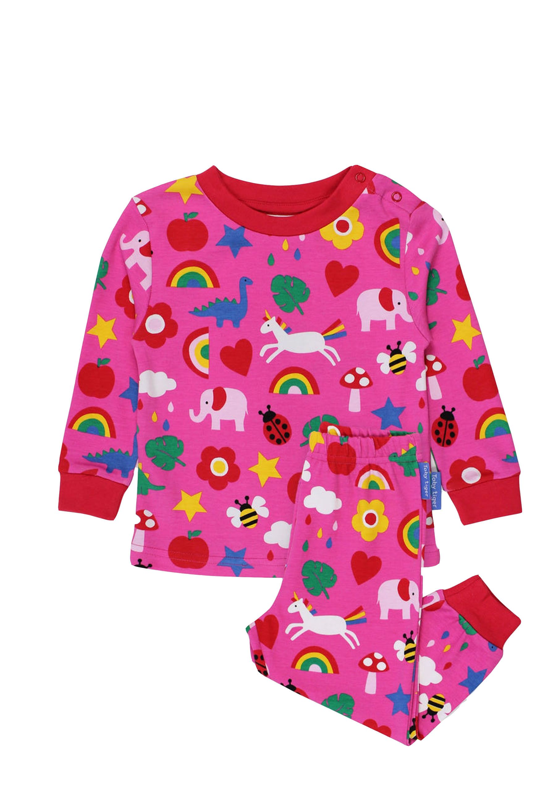 Toby Tiger Schlafanzug mit farbenfrohem Pink Print