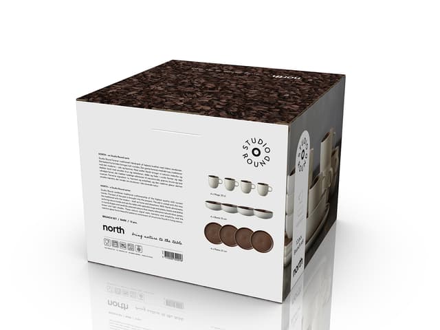Studio Round Brunchsæt Matte white/Matte bark