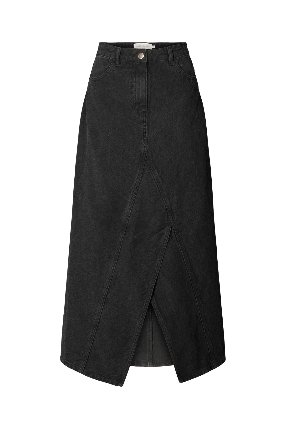 Rabens Saloner  Kiddie Denimnederdel - Washed black denim