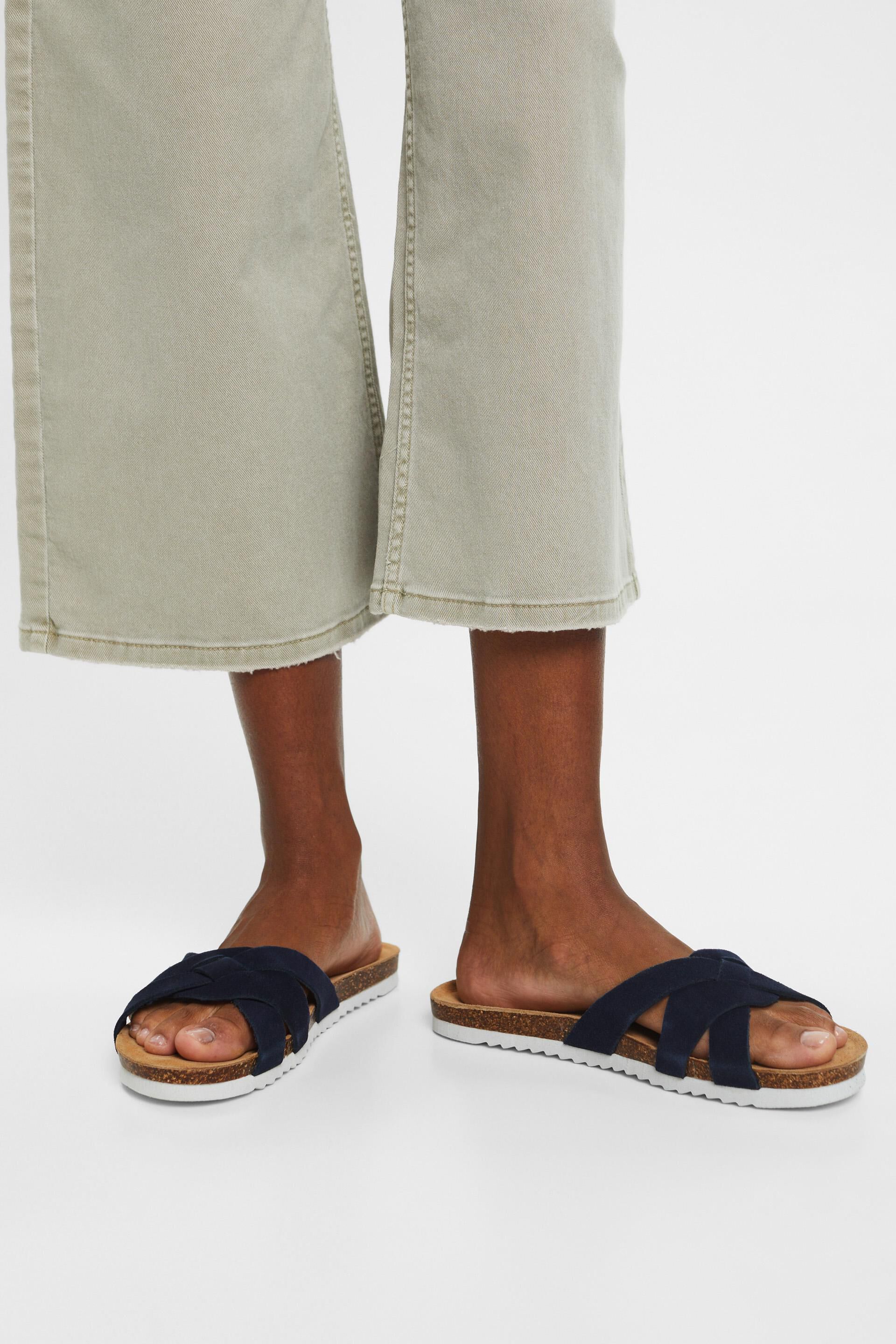 Sandales à enfiler en cuir suédé