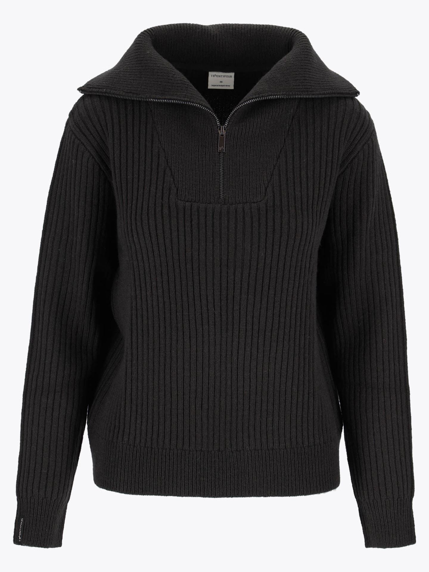 Mode Rib Half Zip Knit