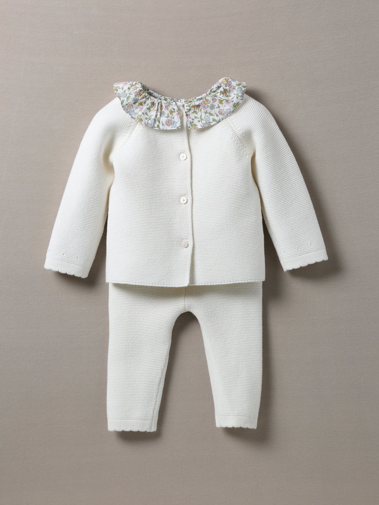 Ensemble en tricot Bébé col en tissu Liberty