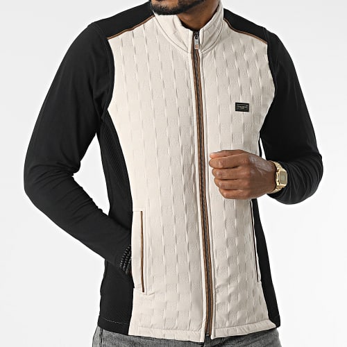 Veste Zippée Sans Manches BLC22K11 Noir Beige