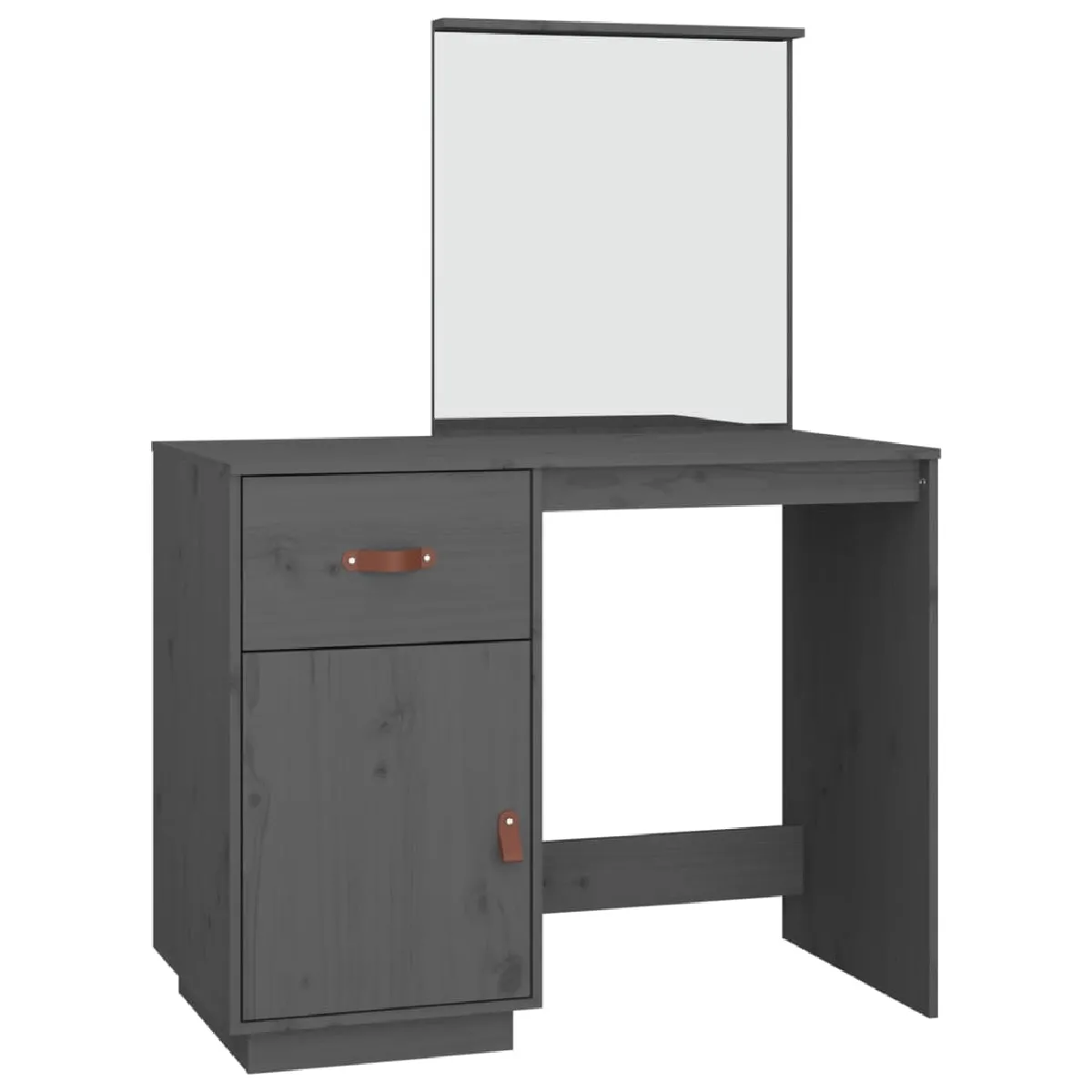 vidaXL Coiffeuse bois pin massif - Gris