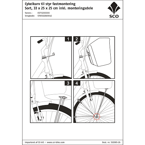 SCO cykelkurv - sort